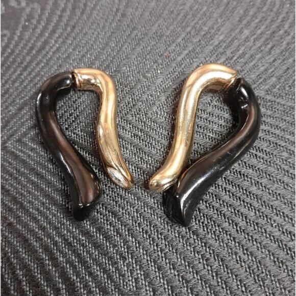 Zara Goldtone, Bejeweled and Enameled Statement Earrings - Picture 3 of 15